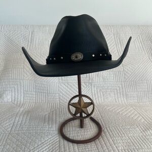 Stetson cowboy hat black leather NWT — men’s but great for gals too!
